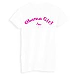 Women's President Barack Obama T-Shirt (Obama Girl with Democratic Donkey Logo) Womens Fashion Cut White Shirt; Great Gift Ideas for Women, Ladies, Misses, Juniors, & Teens (Collectible Novelty Items)