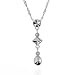 10K White Gold Fancy Diamond Cut Pendant w/ Twisted Chain - 17