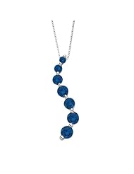14K White Gold 1 ct. Blue Diamond "Journey of Love" Curve Pendant with Chain