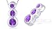Round Cut Amethyst Three Stone Pendant Sterling Silver