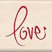 LOVE Wood Mounted Rubber Stamp InkaDinkaDo