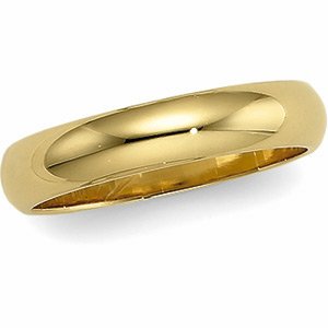 10K Yellow Gold Half Round Band - 5mm