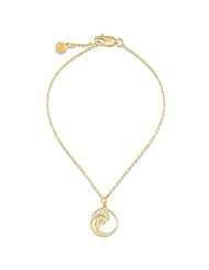 Wave Bracelet with Diamonds in 14K Yellow Gold - 12mm