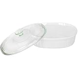 CorningWare 1-1 2-Quart Bake Serve Dish with Glass Cover, French White by CorningWare