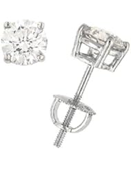 1.61 Carats Total Weight Round Diamond Stud Earrings