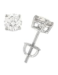 1.80 Carats Total Weight Certified Round Diamond Stud Earrings