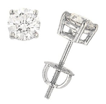 1.40cttw Round Diamond Stud Earrings EGL F-G/VS1-VS2