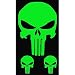 Search : 3 PUNISHER SKULLS - (1-6" & 2-2.5") LIME GREEN Decals - Vinyl Decal WINDOW Sticker - NOTEBOOK, LAPTOP, WALL, WINDOWS, ETC.