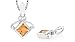 Princess Cut Citrine Pendant Sterling Silver