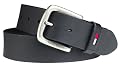Tommy Hilfiger Men's 1 1/2-Inch  Leather Casual Belt, Black, Size 38