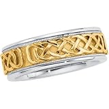 14K Two Tone Gold Bridal Celtic Band