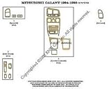 Mitsubishi Galant Dash Trim Kit 94-98 - 17 pieces - Dark Burlwood