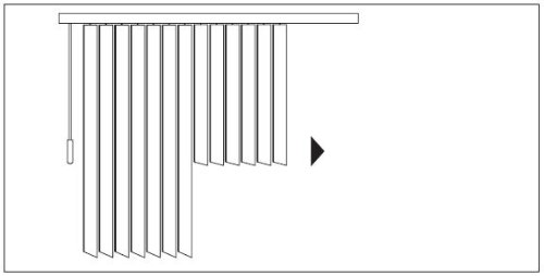 Lamellenvorhang / Vertikalanlage ~ Farbe: terra / terracotta ~ Höhe: 260 cm ~ Breite im Angebot wählbar ~ hier in (BxH): 100x260 cm ~ Vertikaljalousie ~ Lamellenbreite: 89mm