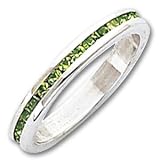 Sterling Silver 2.75mm Light Green Eternity Band