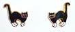 Black Cat Pierced Earrings
