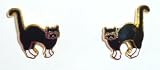 Black Cat Pierced Earrings