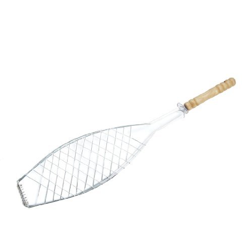 Poignée en bois en plein air de pique-nique Barbecue Outils Simple Fish Grill Commander