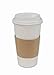 CucinaPrime White Paper Hot Coffee Cups with White Lids and Sleeves (20 Ounce - 50 Pack)