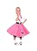 Hip Hop 50's Shop 1950s Girls Poodle Skirt Costume for Kids (Child Medium Hot Pink)