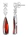 Nickel Free Sterling Silver Pear Cut Garnet 32mm Long Cubic Zirconia Post Back Dangle Earrings