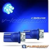 2 SUPER BLUE 6 LED LIGHT BULBS 194 168 158 s