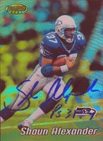 Shaun Alexander, Seattle Seahawks, 2002 Bowman's Best Autographed Card