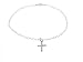 Italian Sterling Silver Religious Themed Link Anklet, Cross