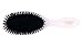 LARGE OVAL 100% BOAR BRISTLE STYLING AND FINISHING BRUSH FEATURE RUBBER CUSHION WHICH GIVES FLOATING ACTION TO THE BRISTLE. THE CUSHION CREATES " GIVE" PERMITTING HAIR TO SLIDE OVER THE BRISTLES.
