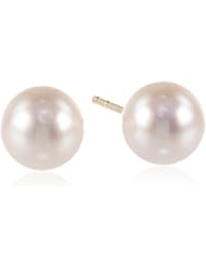 TARA Pearls 14k Yellow Gold Akoya White Pearl Earrings, 6mm