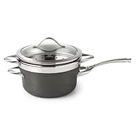 Calphalon Contemporary Nonstick Simmer Down 4-1/2-Quart Saucepot with Steamer Insert and Glass Lid