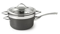 Calphalon Contemporary Nonstick Simmer Down 4-1/2-Quart Saucepot with Steamer Insert and Glass Lid