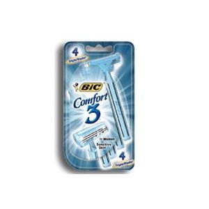 Bic Comfort 3 Triple Blade - 4 Disposable Shavers for Women with Sensitive Skin
