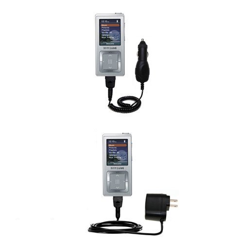 Essential Kit for the Samsung Yepp YP-Z5 - includes Car and Wall Charger with Rapid Charge Technology - Gomadic Brand w/ TipExchange Technology