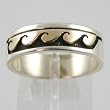 14kt Gold and Sterling Silver Wave Ring by Skeets size 13, #2420