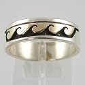 14kt Gold and Sterling Silver Wave Ring by Skeets size 12, #2420