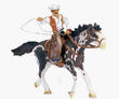 Cowboy with Lasso on Horse