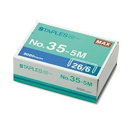 Standard Staples for Flat Clinch Stapler, 5000/Box MXB355M
