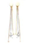 14k Tricolor Gold Dangling Dolphins Earrings
