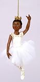 African American White Tutu Princess Ballerina Dance Christmas Ornament #W4276