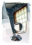 Rucci Model M835 Regular Trapezoid Rimless Vanity Mirror With 10x Fixed 3.5" Diameter Insert Mirror