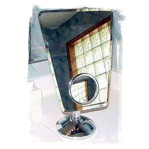 Buy Rucci Model M835 Regular Trapezoid Rimless Vanity Mirror With 10x Fixed 3.5 Diameter Insert Mirror by Rucci