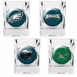 NFL Philadelphia Eagles Four Piece Square Shot Glass Set (Individual Logos)