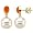 14K White Gold Paspaley South Sea Cultured Pearl and Carnelian Earrings - 12.00mm