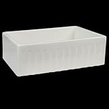 30 Stanton Single Bowl Fireclay Farmhouse Sink with Fluted Apron Front - Bisque