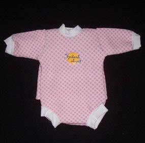 Childrens Toyshop  Toys : Baby Snug mini wetsuit: Pink Gingham print, Medium: 0 - 3 months