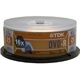TDK 16x Write-Once DVD+R Recordable Spindle - 25 Disc Spindle DVD+R47FCB/25