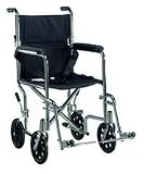 Go-Kart Steel Transport Wheelchair - Fixed Arm {Non Removable}, 19, Swingaway Footrests