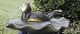 SPITTING FROG ON LILY PAD GARDEN AND POND ACCESSORY