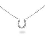 Eve's Addiction Horseshoe Pendant in Sterling Silver and Diamond CZ