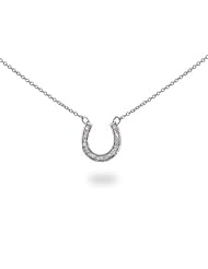 Horseshoe Pendant in Sterling Silver and Cubic Zirconia